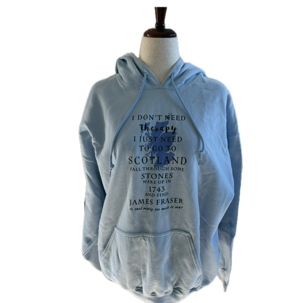 The Outlander Series | Heavy Blend Light Blue Hoodie | XL| Very Good